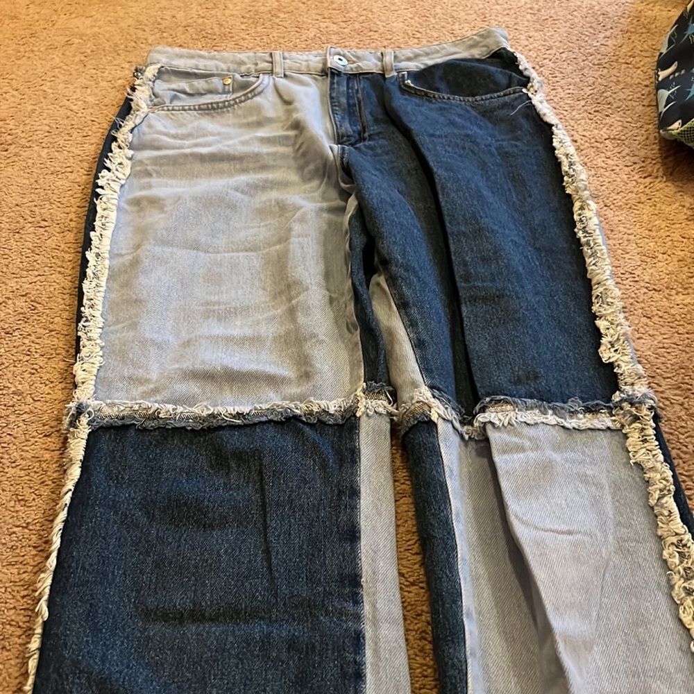 Urban outfitters ragged mom patchwork jeans 32 - Picture 8 of 11